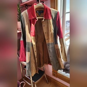 Blue Asphalt Patchwork Leather Jacket